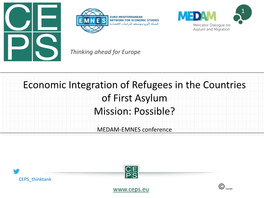 Economic Integration of Refugees in the Countries of First Asylum Mission: Possible?
