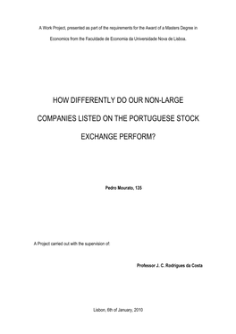 How Differently Do Our Non-Large Companies Listed on the Portuguese Stock Exchange Perform?