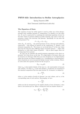 PHYS 633: Introduction to Stellar Astrophysics Spring Semester 2006 Rich Townsend (Rhdt@Bartol.Udel.Edu)