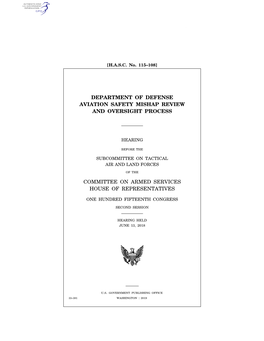 Department of Defense Aviation Safety Mishap Review and Oversight Process