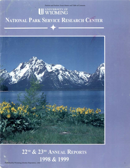 Front Matter and Table of Contents Published by Wyoming Scholars Repository, 1998