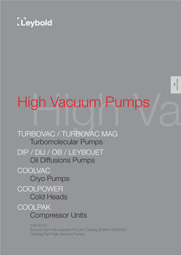 High Vacuum Pumps