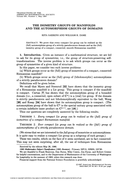 The Isometry Groups of Manifolds and the Automorphism Groups of Domains