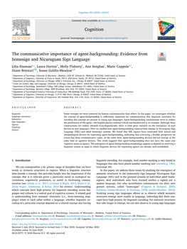 Evidence from Homesign and Nicaraguan Sign Language