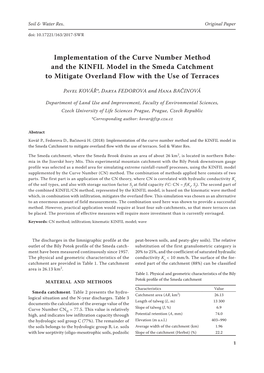 Implementation of the Curve Number Method and the KINFIL Model in the Smeda Catchment to Mitigate Overland Flow with the Use of Terraces