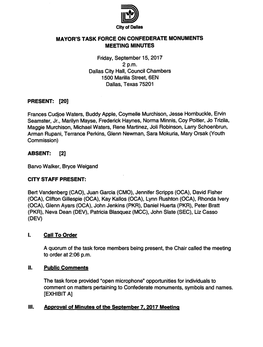 Approved Minutes of the September 15, 2017 Meeting