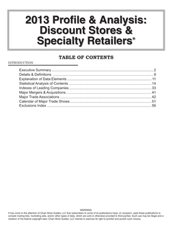 Discount Stores & Specialty Retailers