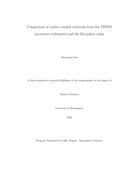 Comparison of Surface Rainfall Retrievals from the TRMM Microwave Radiometer and the Kwajalein Radar