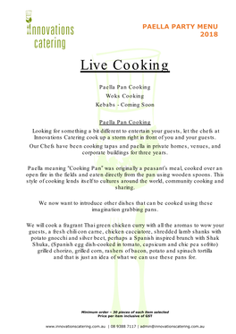 Live Cooking