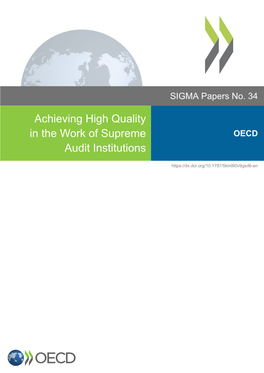 Achieving High Quality in the Work of Supreme Audit Institutions