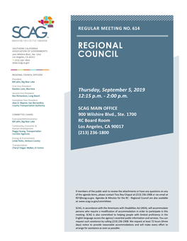 Regional Council September 5, 2019 Full Agenda Packet