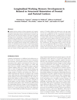 Longitudinal Working Memory Development Is Related to Structural Maturation of Frontal and Parietal Cortices