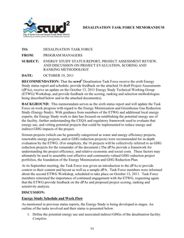 Desalination Task Force Memorandum