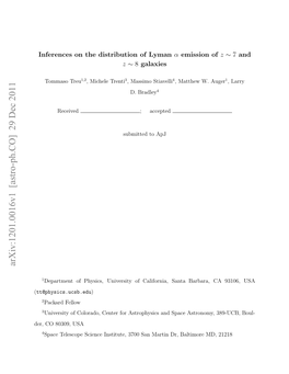 Arxiv:1201.0016V1 [Astro-Ph.CO] 29 Dec 2011