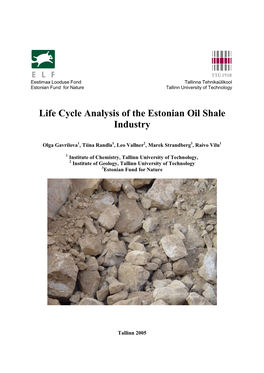 Life Cycle Analysis of the Estonian Oil Shale Industry