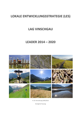Lokale Entwicklungsstrategie (Les) Lag Vinschgau Leader 2014 – 2020