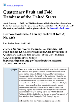 Quaternary Fault and Fold Database of the United States