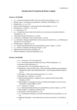 Structure Des 17 Numéros De Ponto E Vírgula