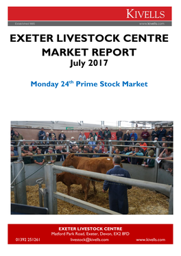 Exeter Livestock Centre Market Report