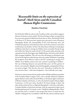 Mark Steyn and the Canadian Human Rights Commissions