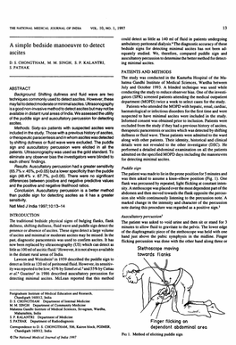 Asimple Bedside Manoeuvre to Detect Ascites