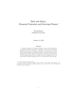 Debt and Money: Financial Contraints and Sovereign Finance∗
