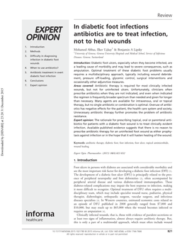 In Diabetic Foot Infections Antibiotics Are to Treat Infection, Not to Heal Wounds