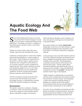 Aquatic Ecology and the Food Web