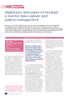 Digital Pen and Paper Technology: a Tool for Data Capture and Patient Management