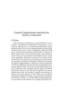 Carmen Campidoctoris: Introducción, Edición Y Traducción