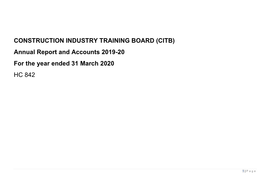 CITB Annual Report and Accounts