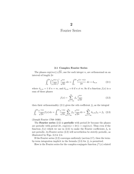 2 Fourier Series