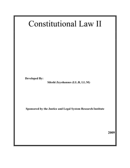 Constitutional Law II