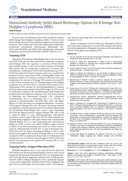 Monoclonal Antibody (Mab)-Based Biotherapy Options for B-Lineage