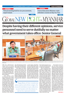 Despite Having Their Different Opinions, Service Personnel Need to Serve Dutifully No Matter What Government Takes Office: Senior General