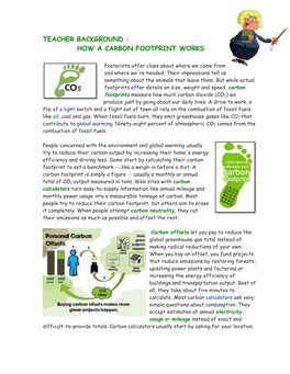 Teacher Background : How a Carbon Footprint Works