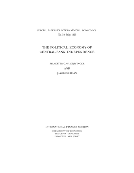 The Political Economy of Central-Bank Independence