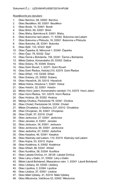 UZSVM/HPU/6587/2019-HPUM Rozdělovník Pro Doručení