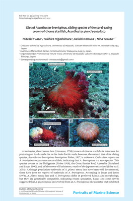 Diet of <I>Acanthaster Brevispinus