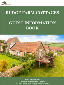 Rudge Farm Cottages Guest Information Book
