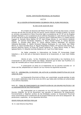 Acta Del Sesión De Plenos Extraordinario 10 Julio 2015 10:30