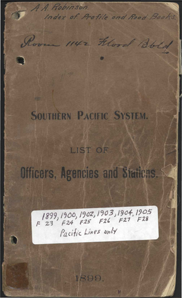 Southern Pacific System: List of Officers, Agencies and Stations. 1899