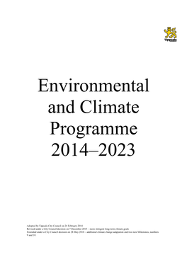 Environmental and Climate Programme 2014–2023