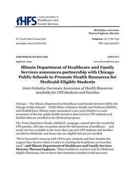 IDHFS Announces Partnership with Chicago Public Schools