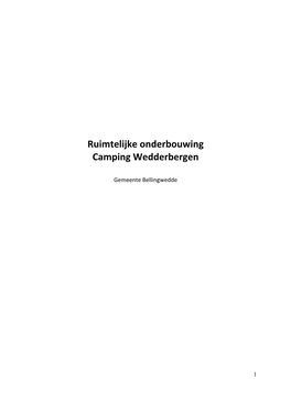 Ruimtelijke Onderbouwing Camping Wedderbergen