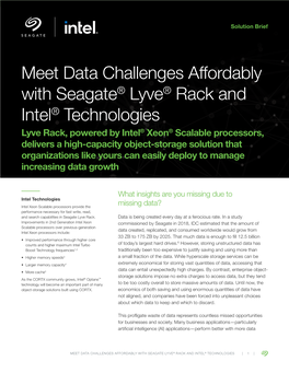 Meet Data Challenges Affordably with Seagate® Lyve® Rack and Intel