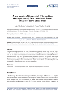 ﻿A New Species of Chiasmocleis (Microhylidae, Gastrophryninae