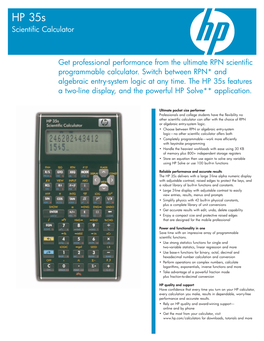 HP 35S Scientific Calculator