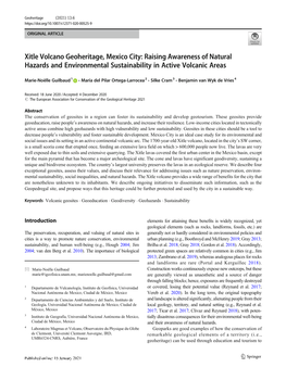 Xitle Volcano Geoheritage, Mexico City: Raising Awareness of Natural Hazards and Environmental Sustainability in Active Volcanic Areas