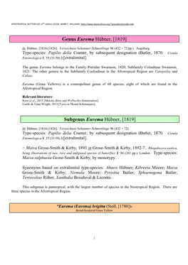 Genus Eurema Hübner, [1819]